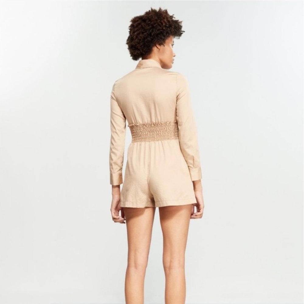 Maje Beige Sable Romper with Pockets in Size French 36 - Picture 2 of 8